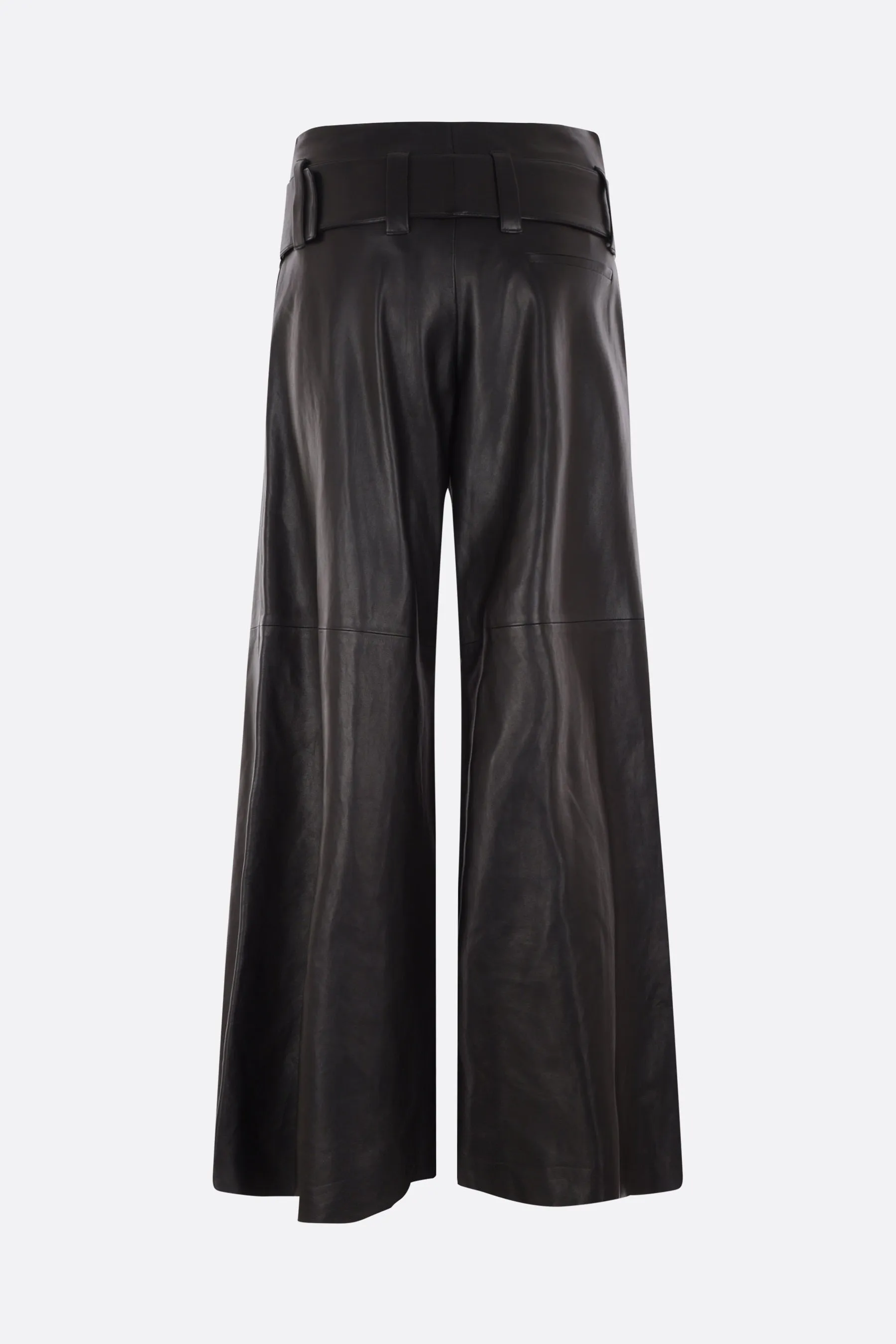 nappa wide-leg pants with belt