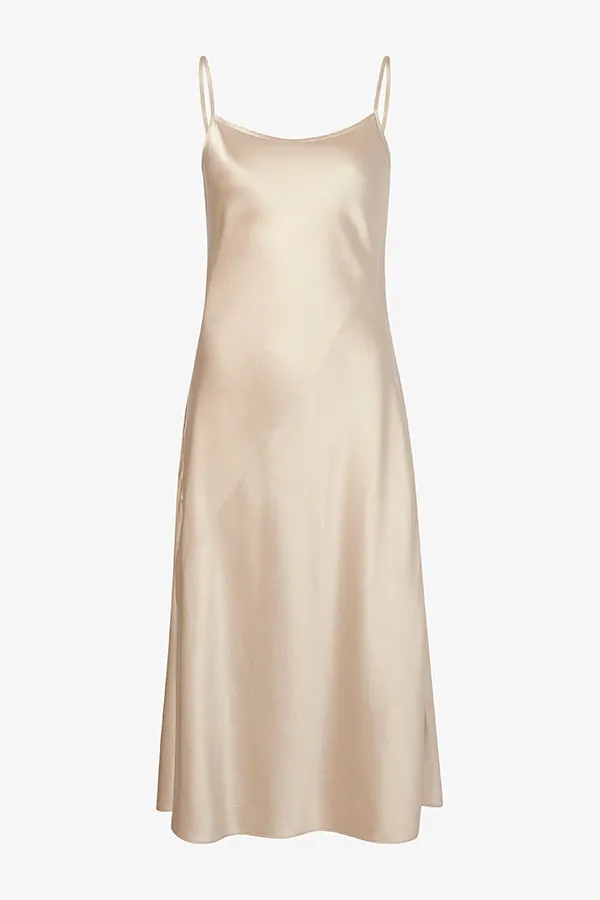 Nene Slip Dress - Washable Silk Charmeuse :: Champagne