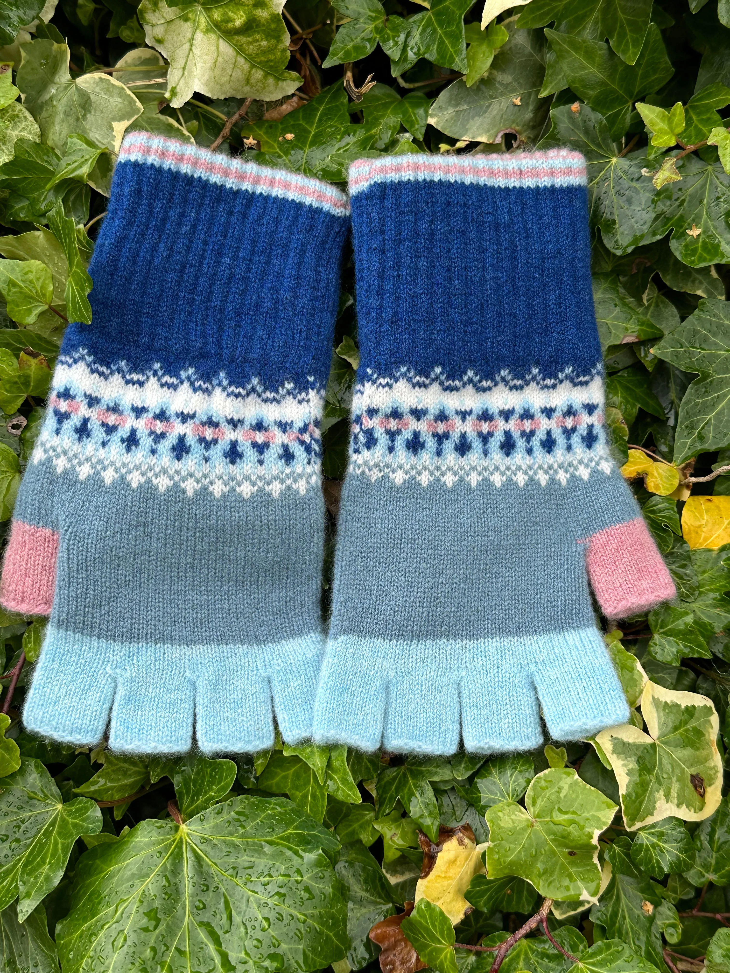 New Alloa Fingerless Gloves In Dew