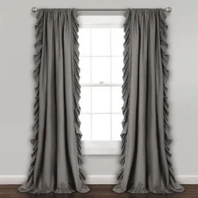 New - Set of 2 (95"x54") Reyna Light Filtering Window Curtain Panel Gray - Lush Décor