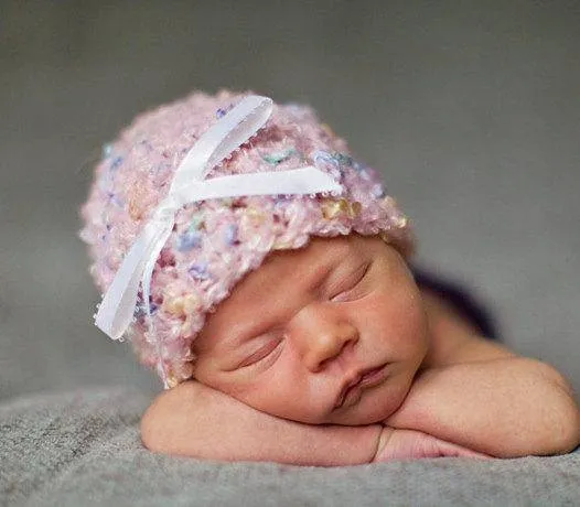 Newborn Baby Hat Soft Pink Confetti