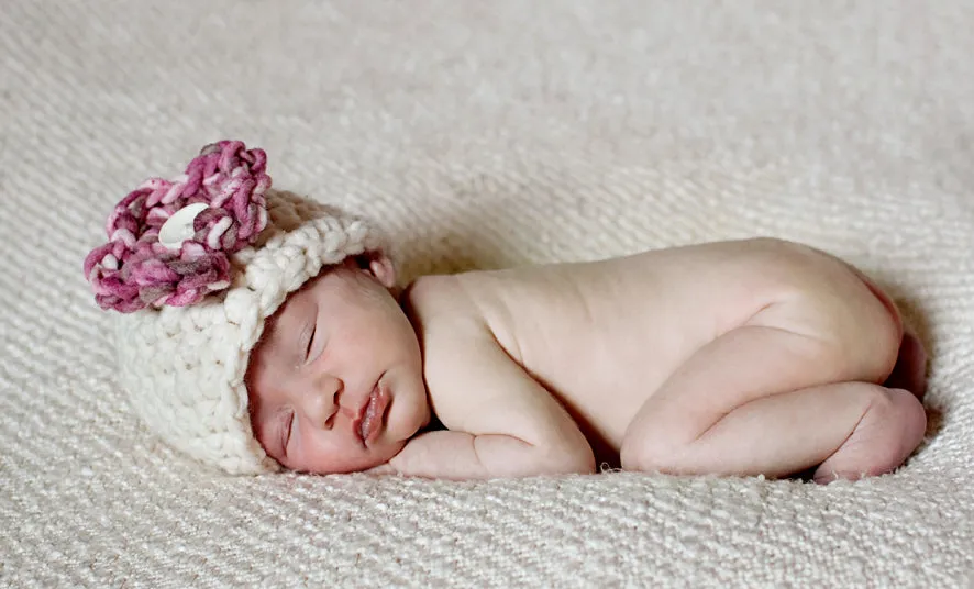 Newborn Cherry Blossom Hat