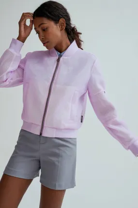 Noize Gianna Bomber Jacket - Lilac & Off White