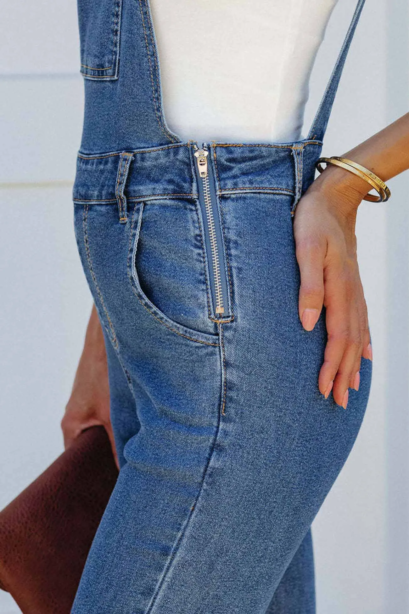 Open Back Flared Denim jumpsuits