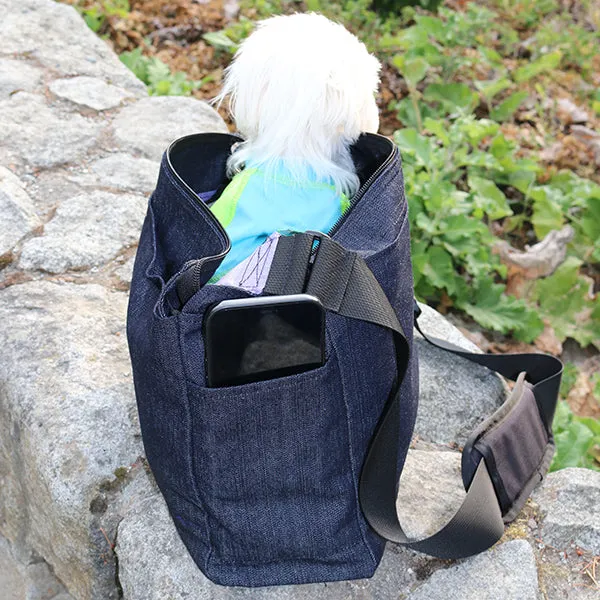 Organic Denim Calming Pooch Bag - Dark Blue