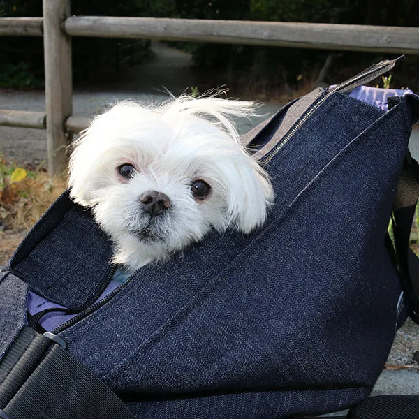 Organic Denim Calming Pooch Bag - Dark Blue