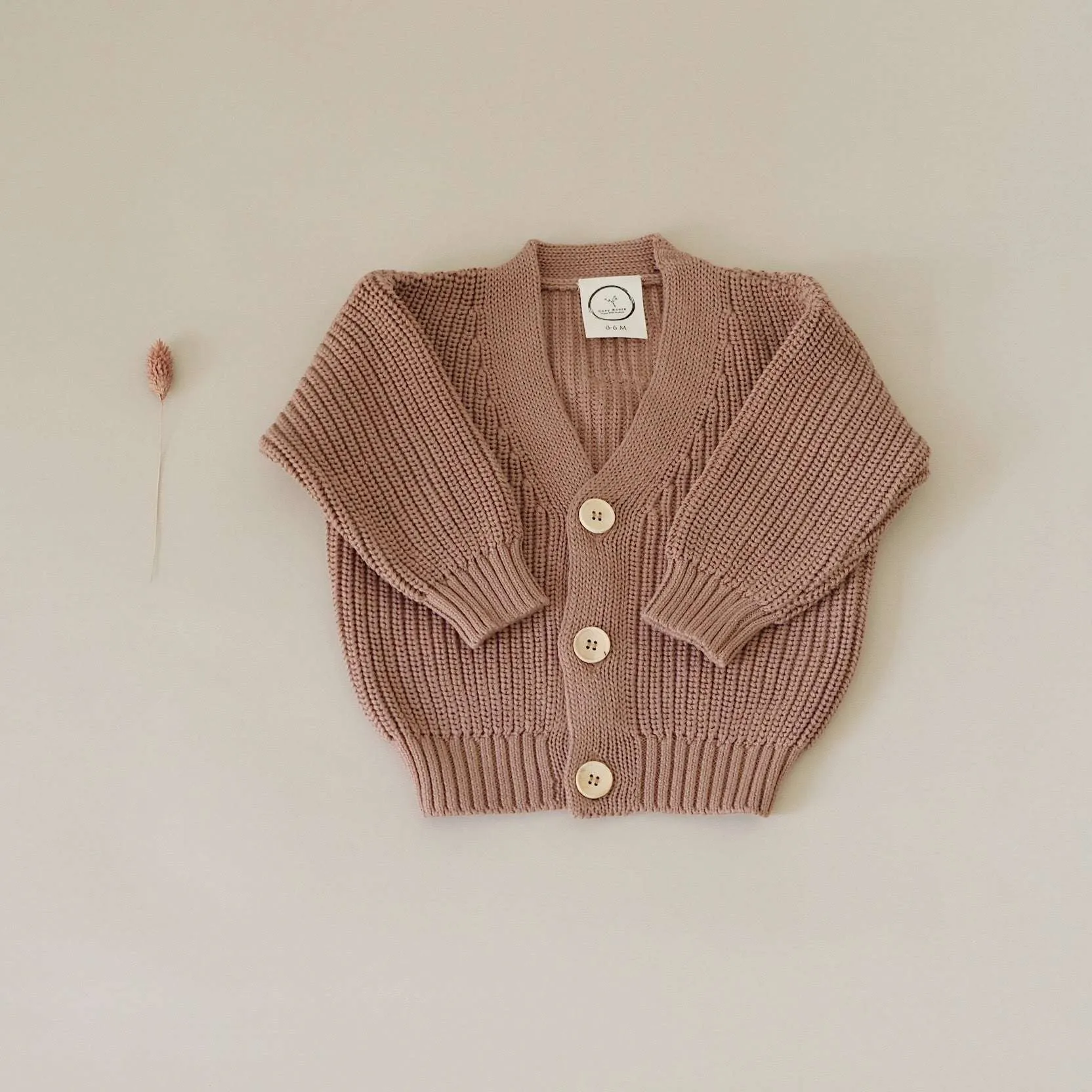 Organic Knit Cardigan - Walnut