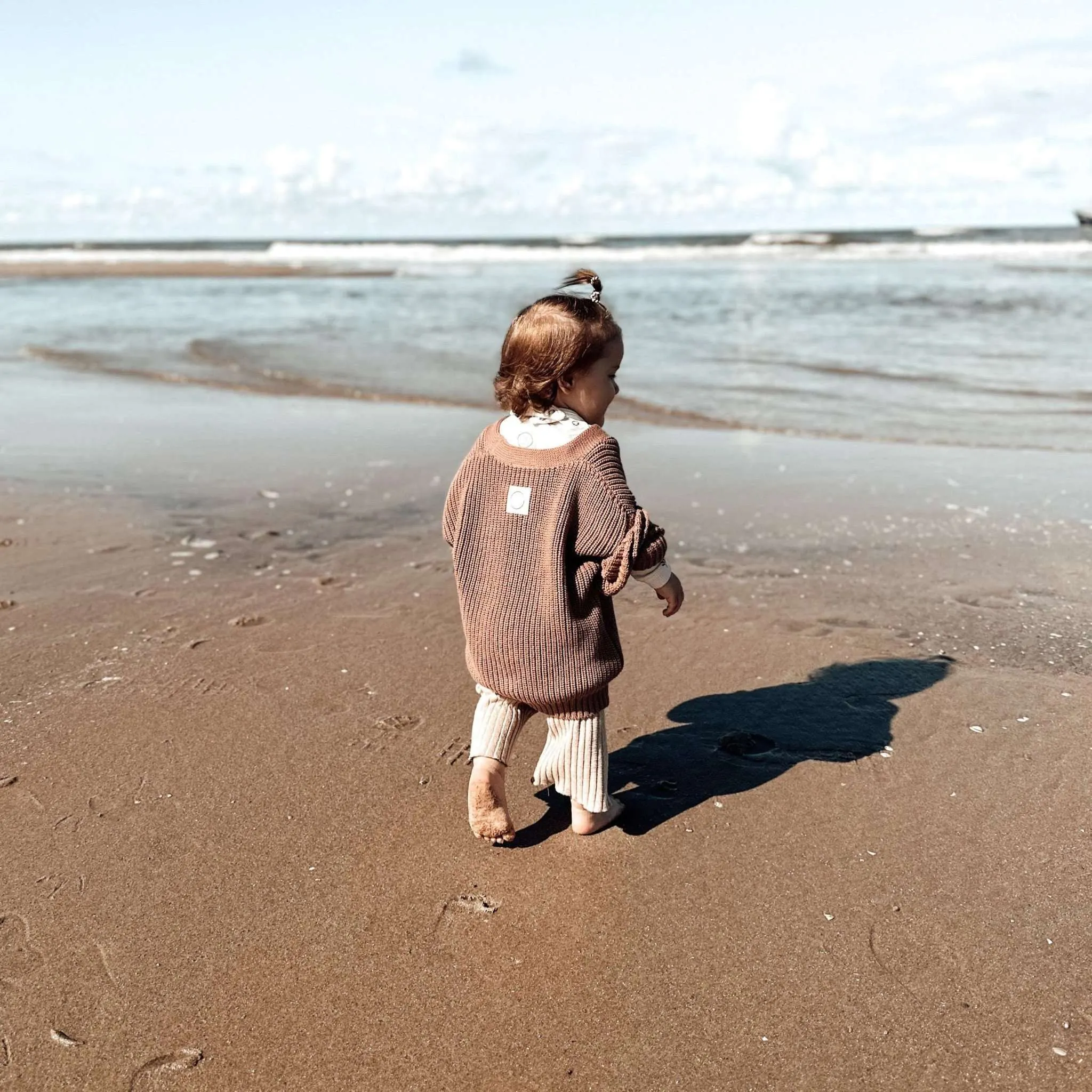 Organic Knit Cardigan - Walnut