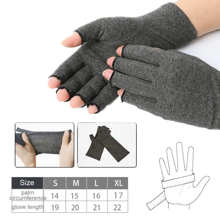 Outdoor Half Finger Joint Care Compression Cycling Gloves, Size: XL(Gray)