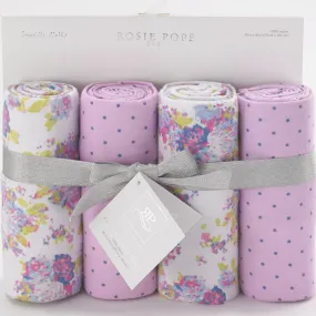 Pack of four Lavender Swaddle Cloths