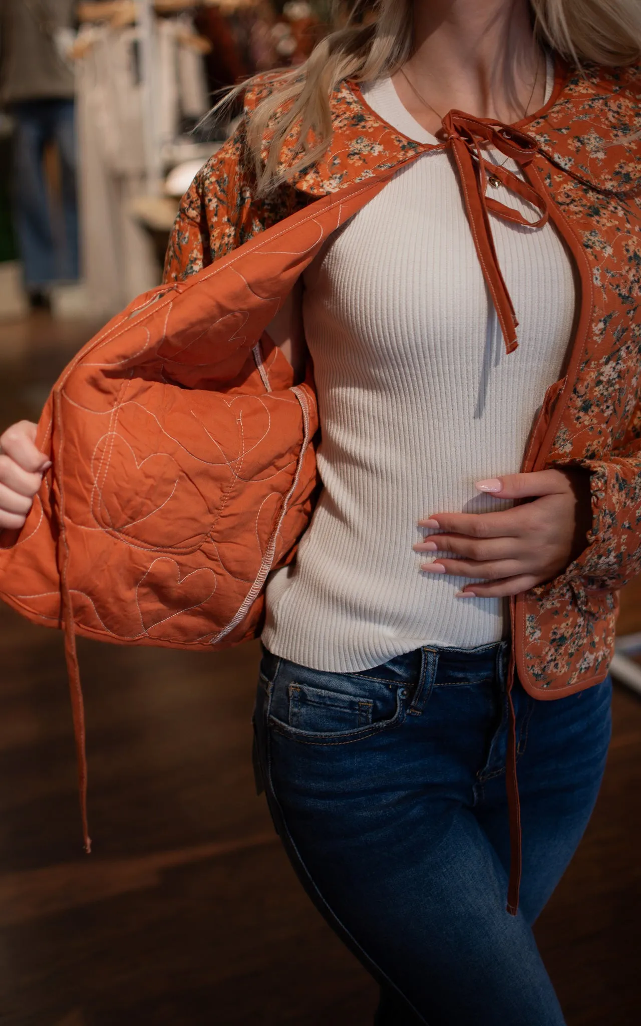 Paprika Flora Quilted Jacket