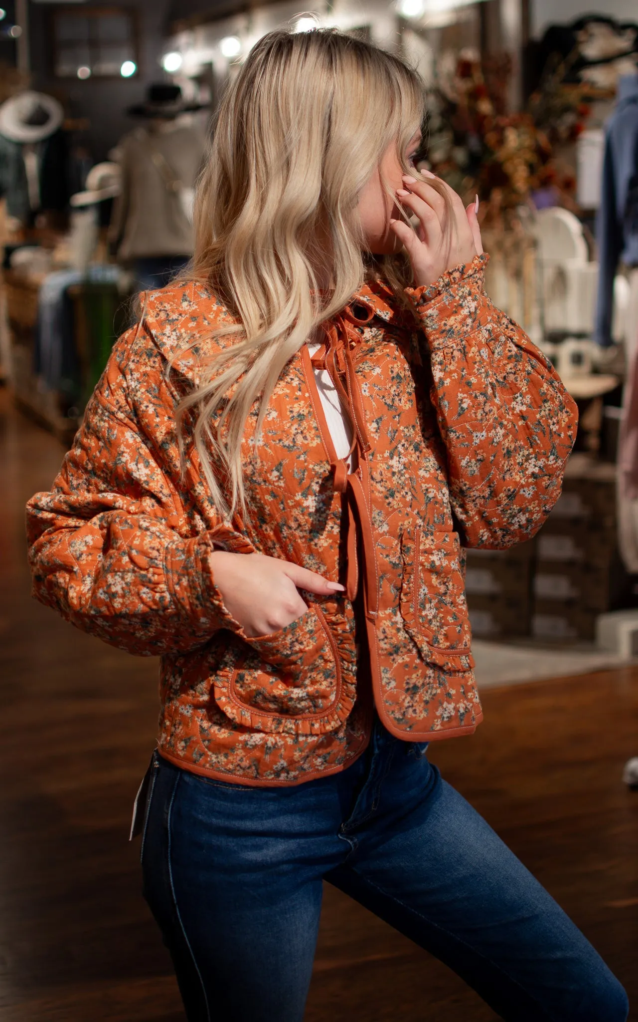 Paprika Flora Quilted Jacket