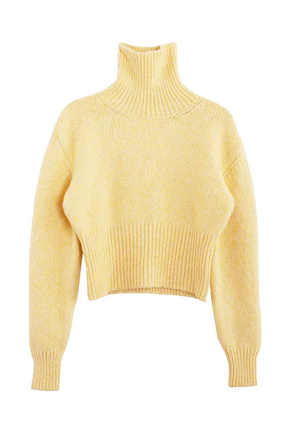 Pastel Yellow Sofia Turtleneck Sweater