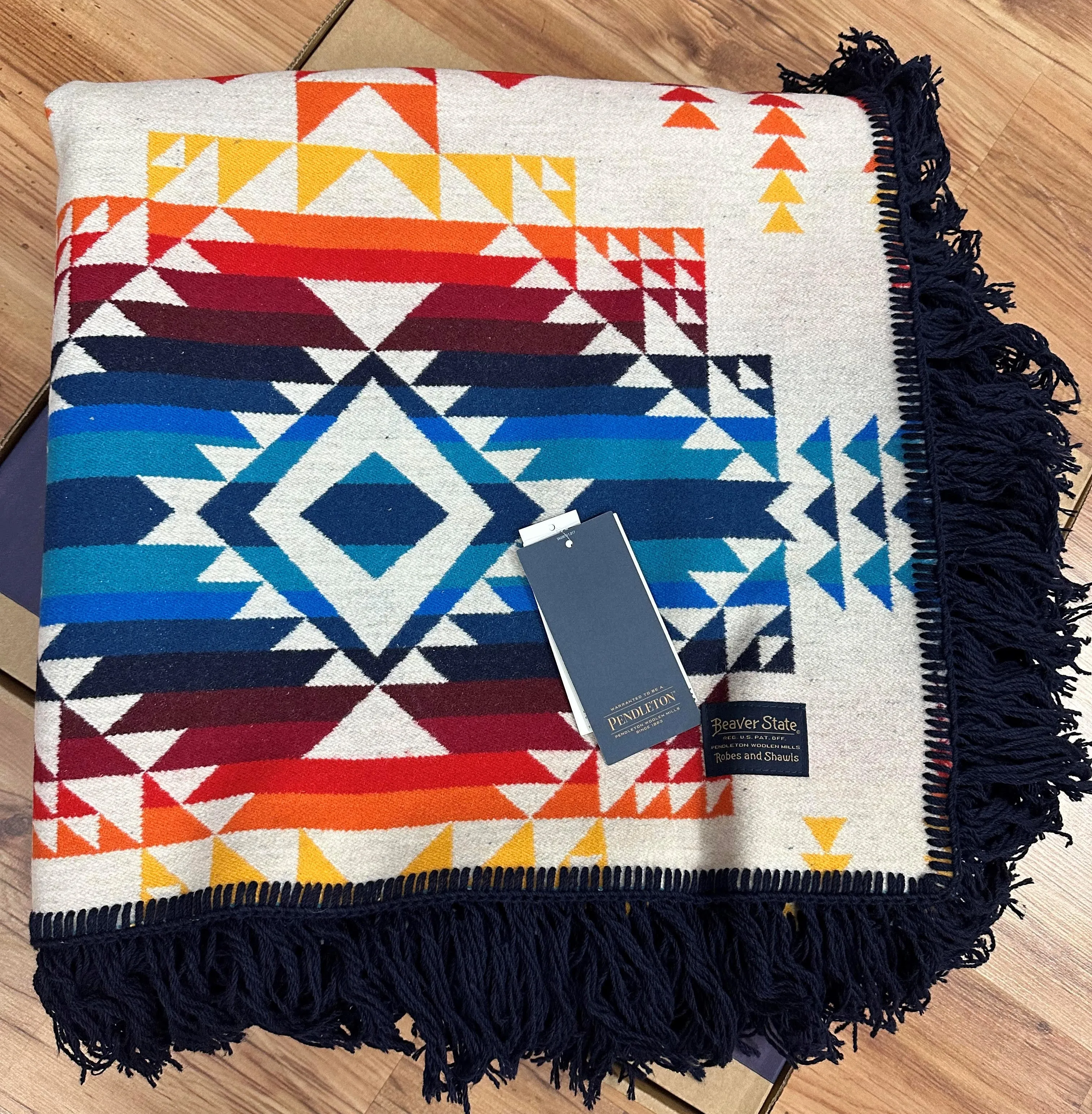 Pendleton® Pilot Rock Blanket, Ivory Shawl