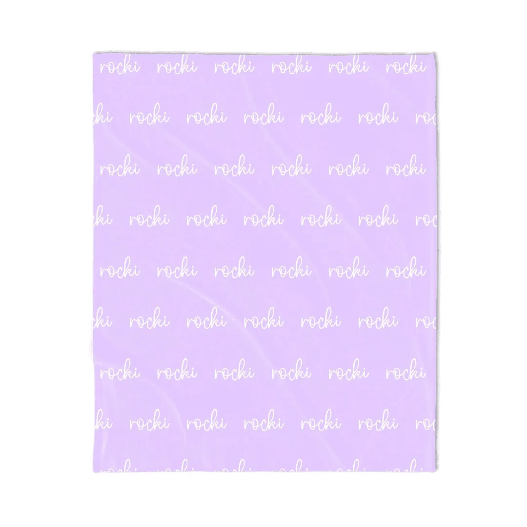 PERSONALIZED NAME BLANKET - SCRIPT - LAVENDER