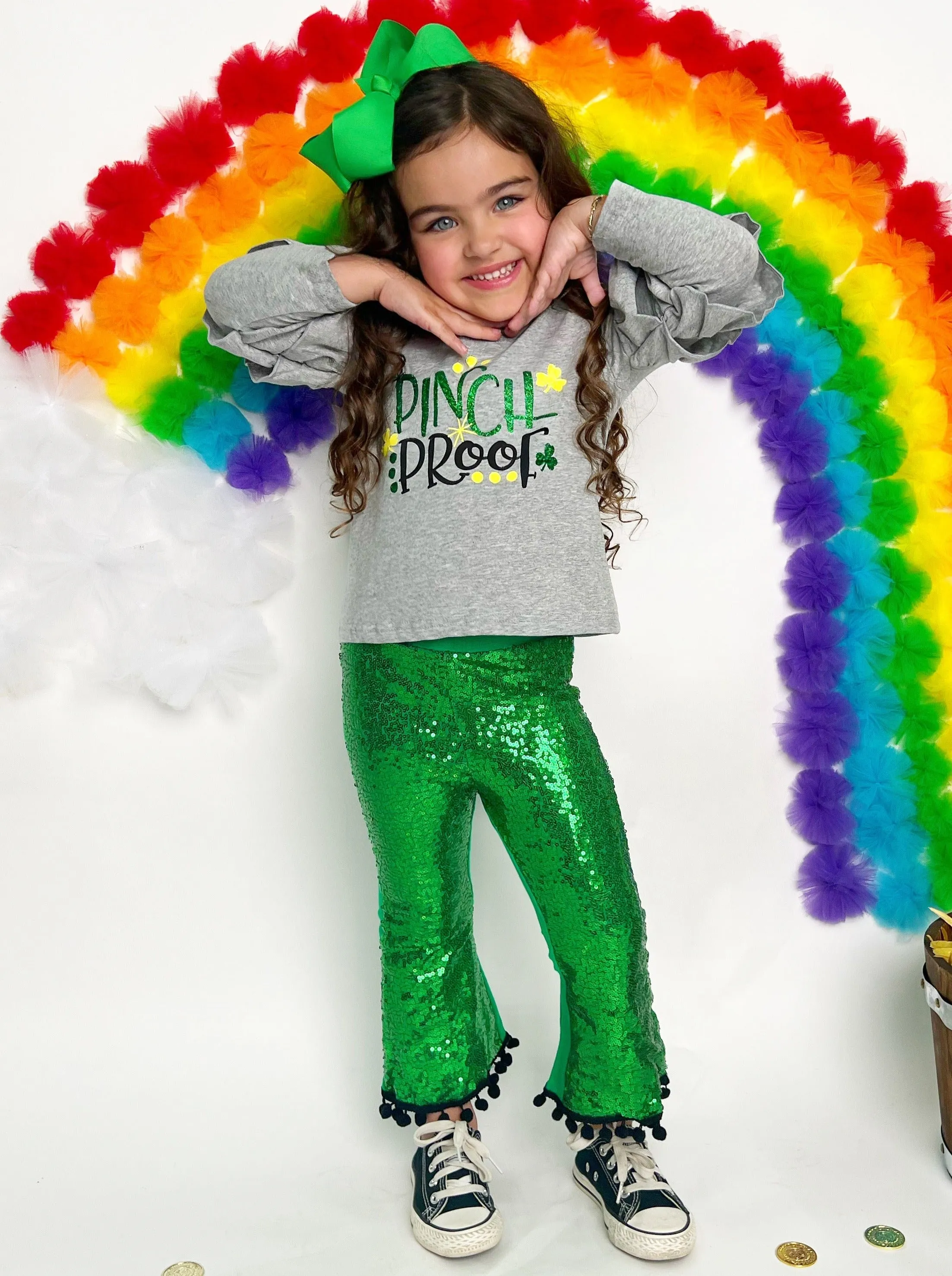 Pinch Proof Top and Sequin Pants Set