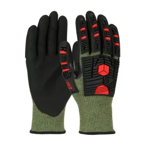 PIP G-Tek PolyKor X7 16-MP935/XXL Seamless Knit PolyKor X7 Blended Glove with Impact Protection and NeoFoam MicroSurface Grip, Green, 2X-Large, 1 Pair