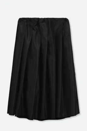 PLEATED SKIRT WITH ADJUSTABLE DRAWSTRING BLACK