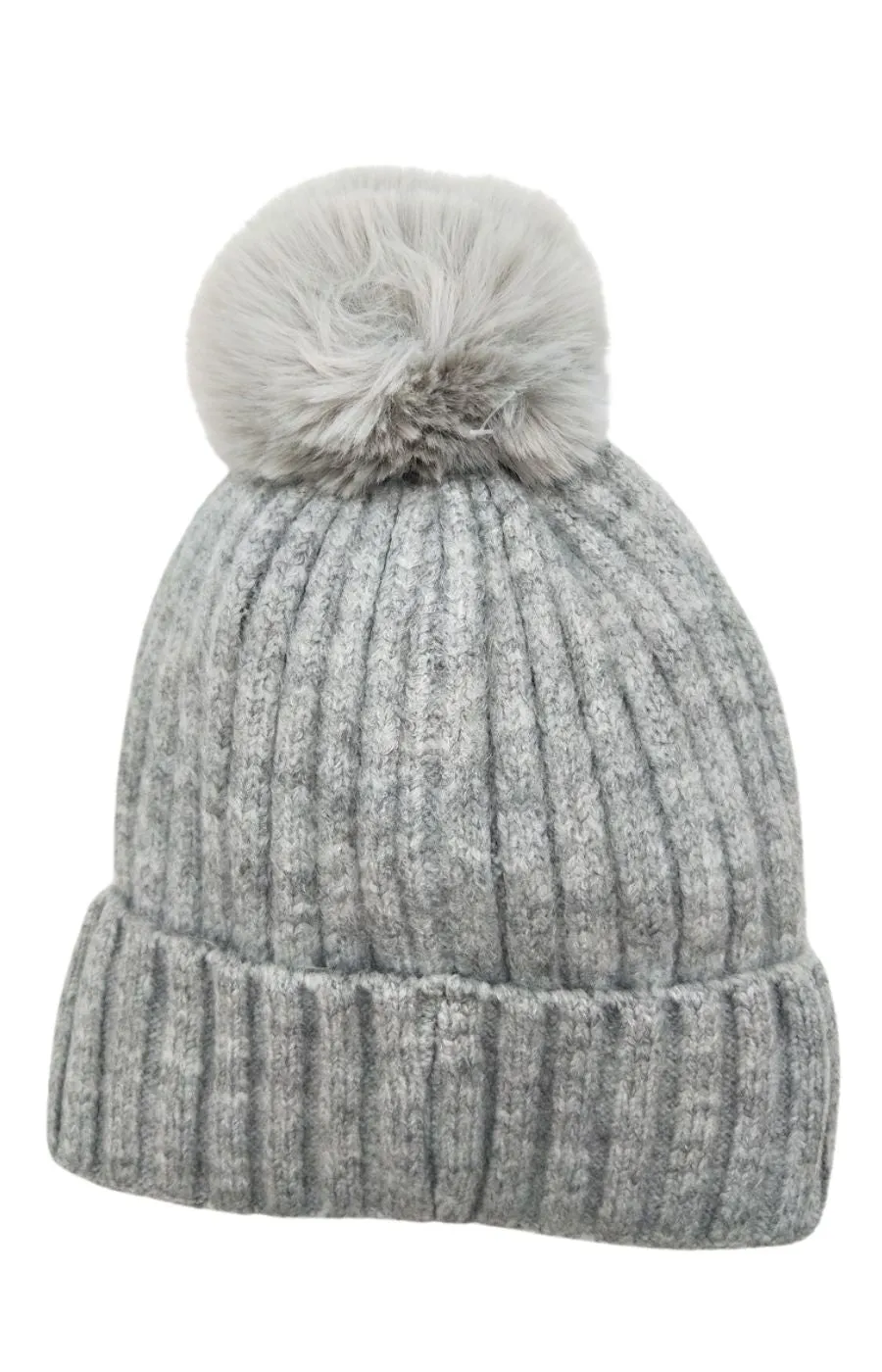 PomPom Hat in Grey