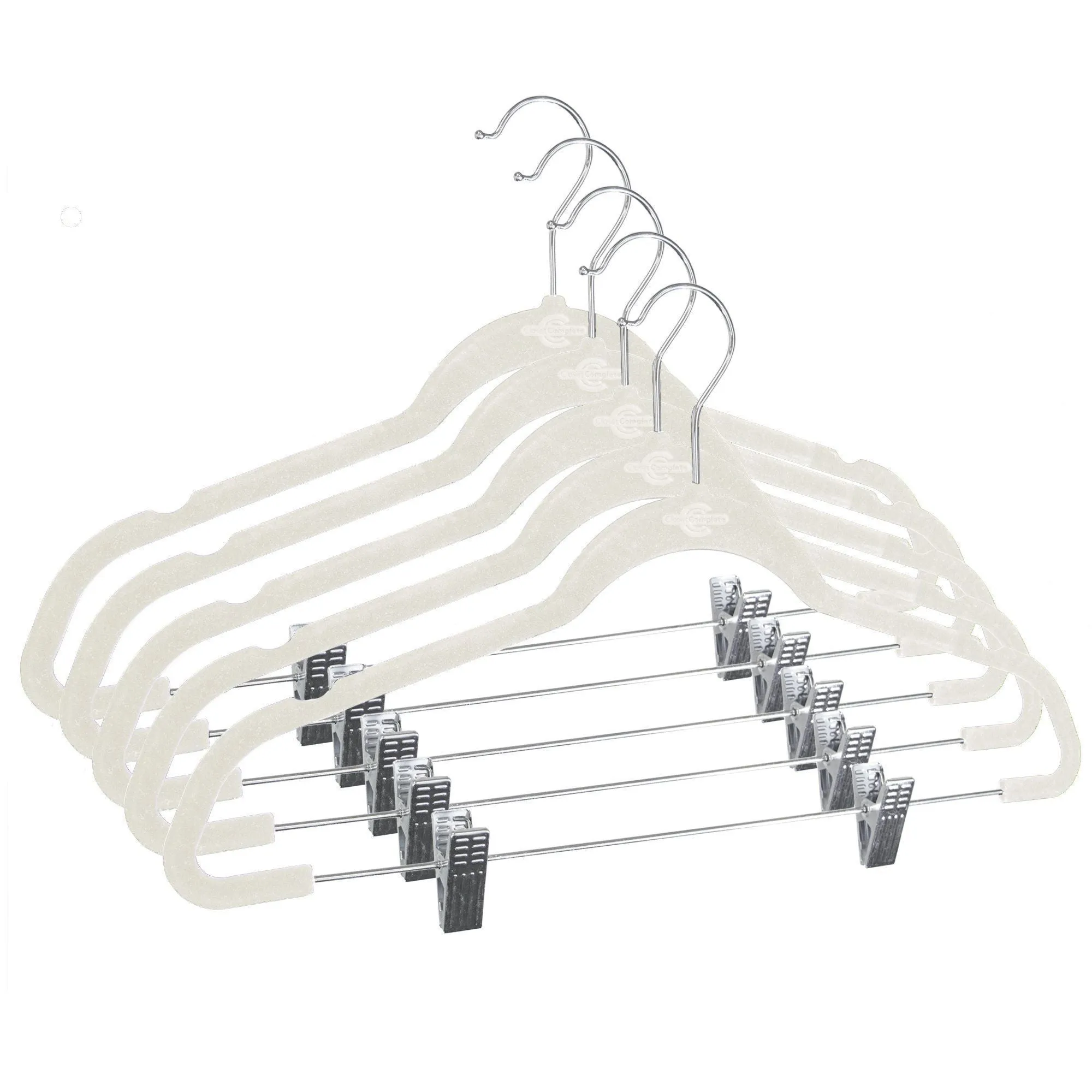 Premium Heavyweight 90g Velvet Hangers with Clips