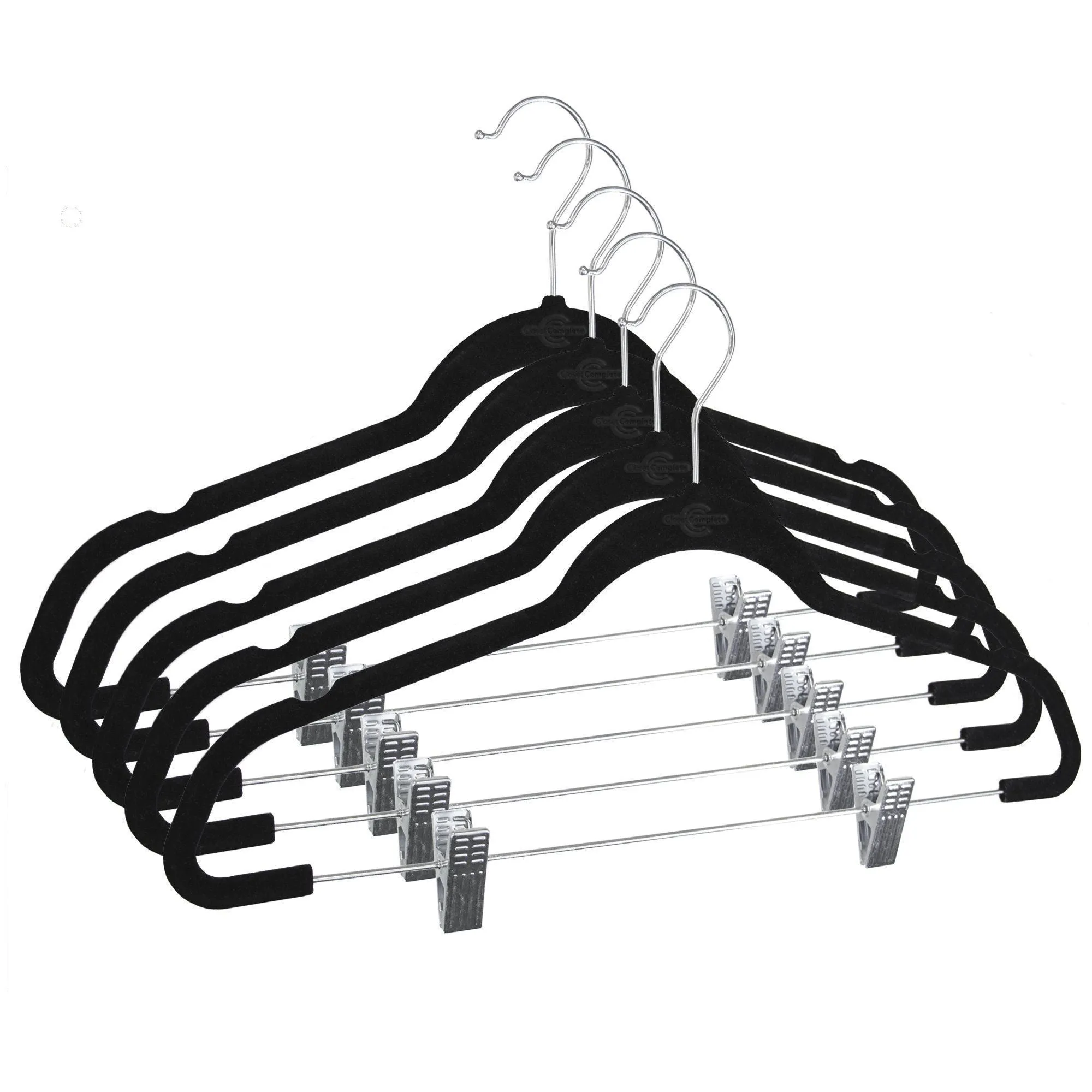 Premium Heavyweight 90g Velvet Hangers with Clips