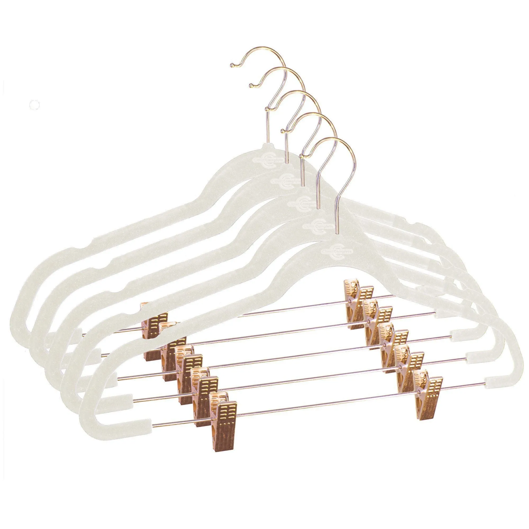 Premium Heavyweight 90g Velvet Hangers with Clips