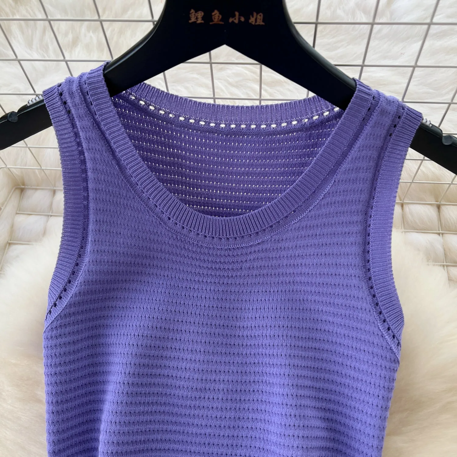 Premium Round Collar Knitted Vest Dress