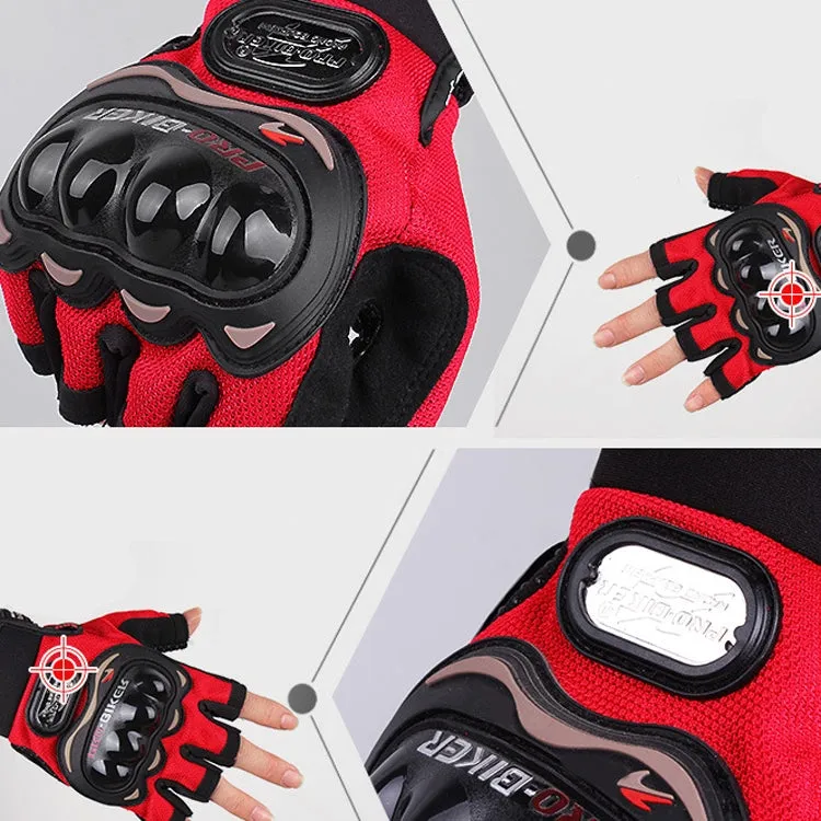 PRO-BIKER PRO01C Outdoor Cycling Glove Motorcycle Anti-Drop Safety Protection Half-Finger Glove, Specification: M(Red)