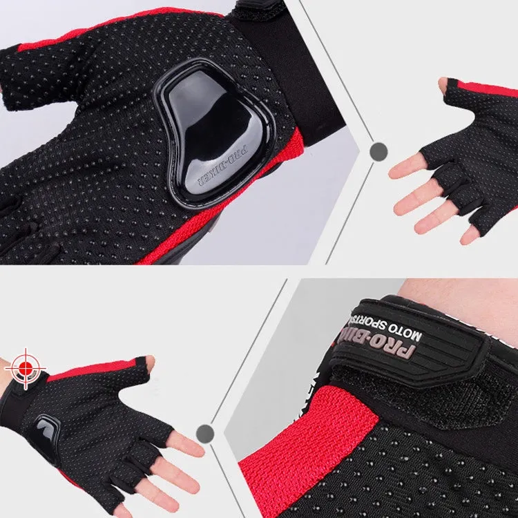 PRO-BIKER PRO01C Outdoor Cycling Glove Motorcycle Anti-Drop Safety Protection Half-Finger Glove, Specification: M(Red)