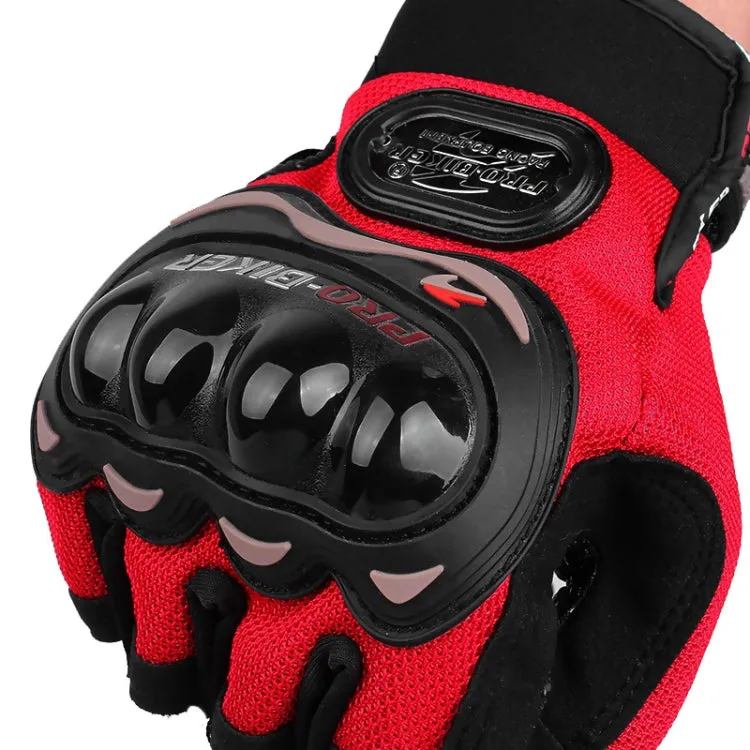 PRO-BIKER PRO01C Outdoor Cycling Glove Motorcycle Anti-Drop Safety Protection Half-Finger Glove, Specification: M(Red)