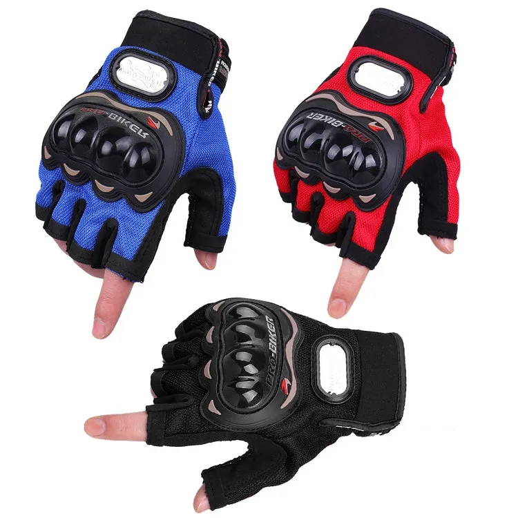 PRO-BIKER PRO01C Outdoor Cycling Glove Motorcycle Anti-Drop Safety Protection Half-Finger Glove, Specification: M(Red)