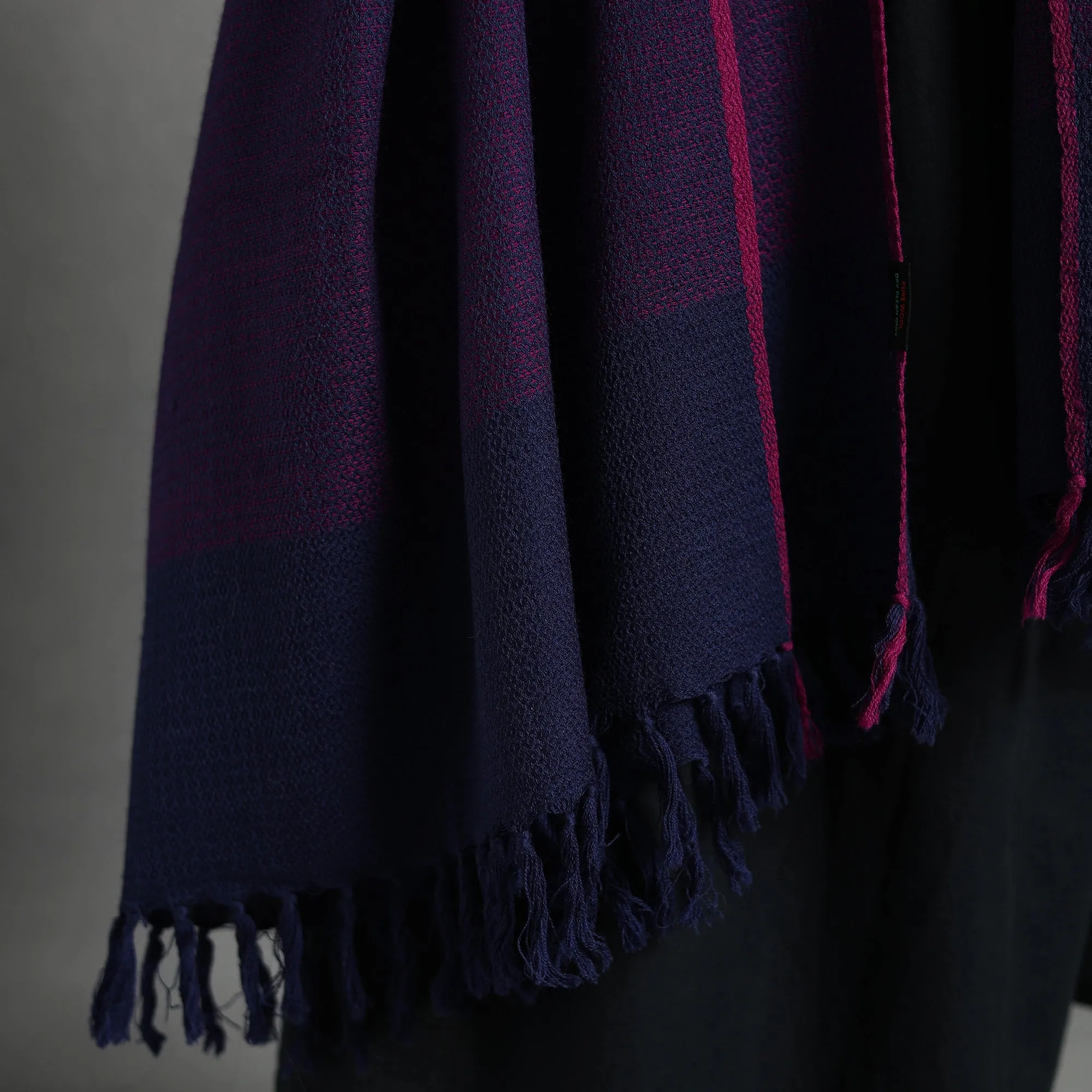 Purple - Kumaun Handwoven Pure Merino Wool Shawl for Women 15