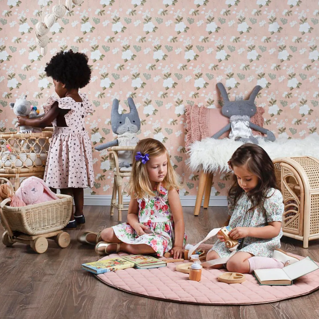 Quilted Cotton Play Mat | Dusty Pink