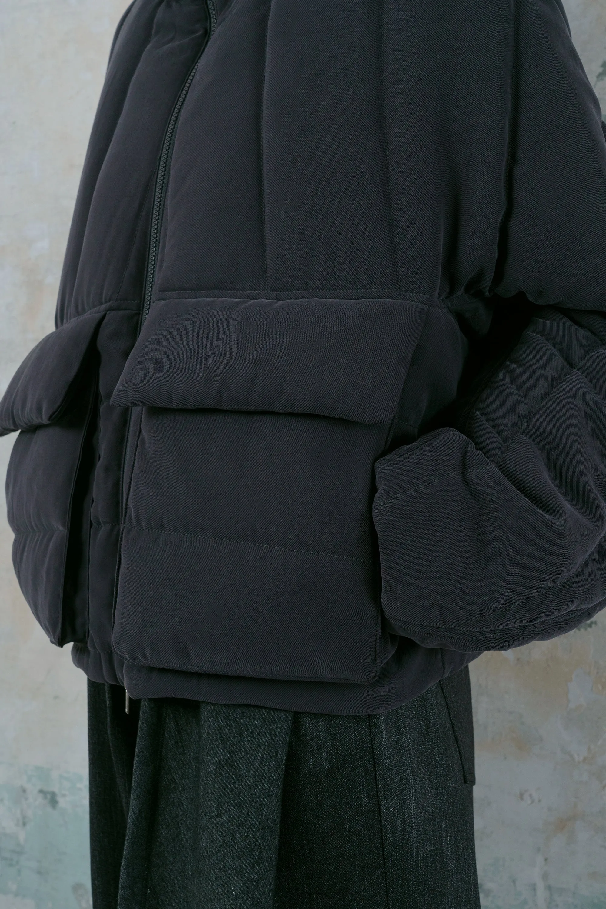 Quilted hood jacket