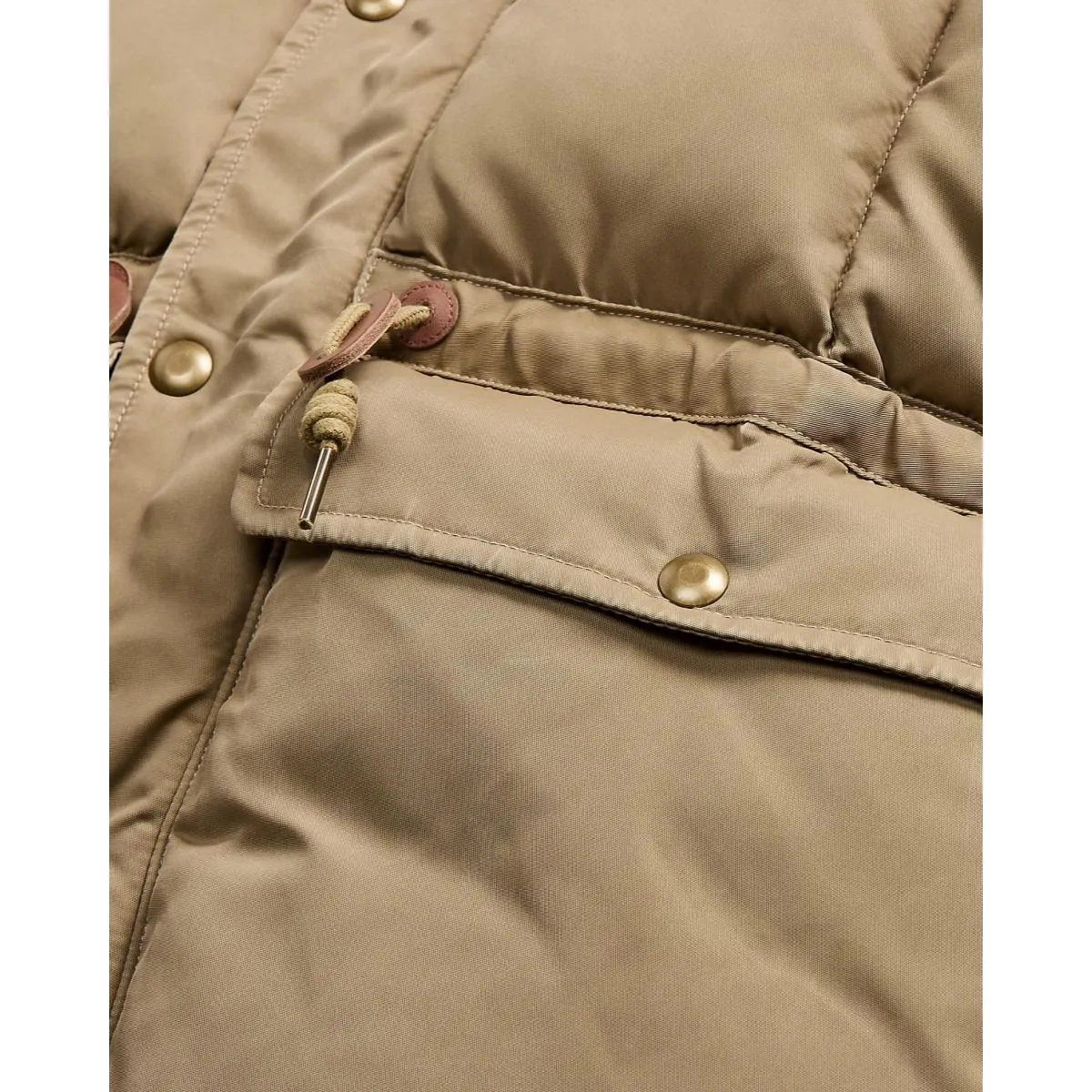 Quilted Hooded Jacket Vintage Khaki