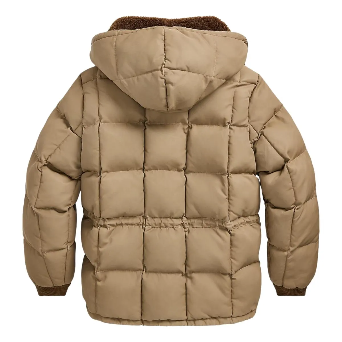 Quilted Hooded Jacket Vintage Khaki