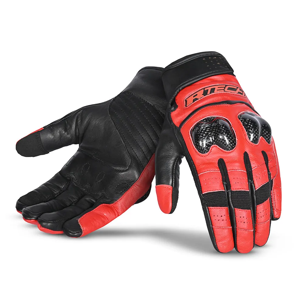 R-TECH Falcon Motorbike Gloves Black Red