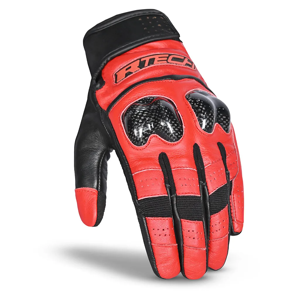 R-TECH Falcon Motorbike Gloves Black Red