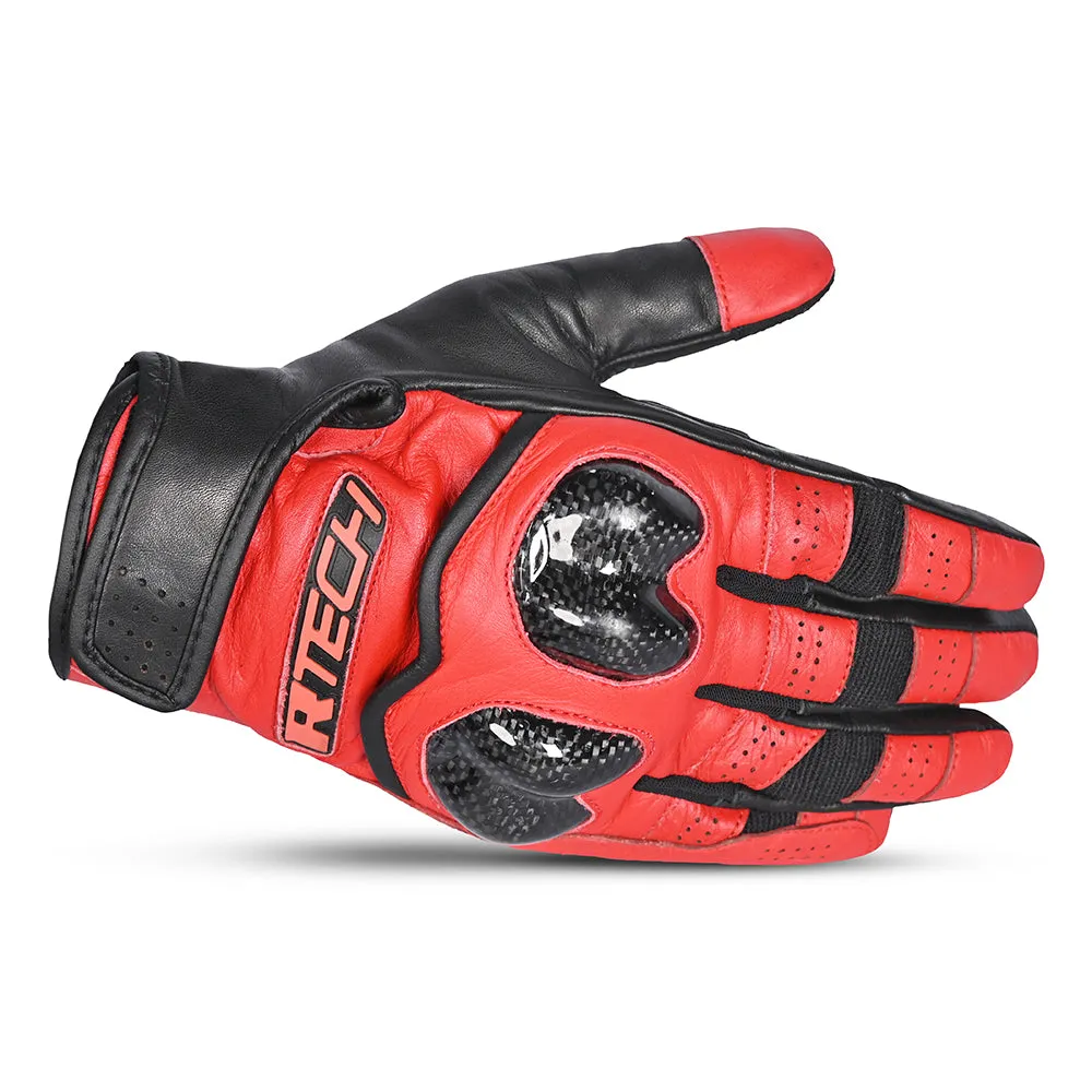 R-TECH Falcon Motorbike Gloves Black Red