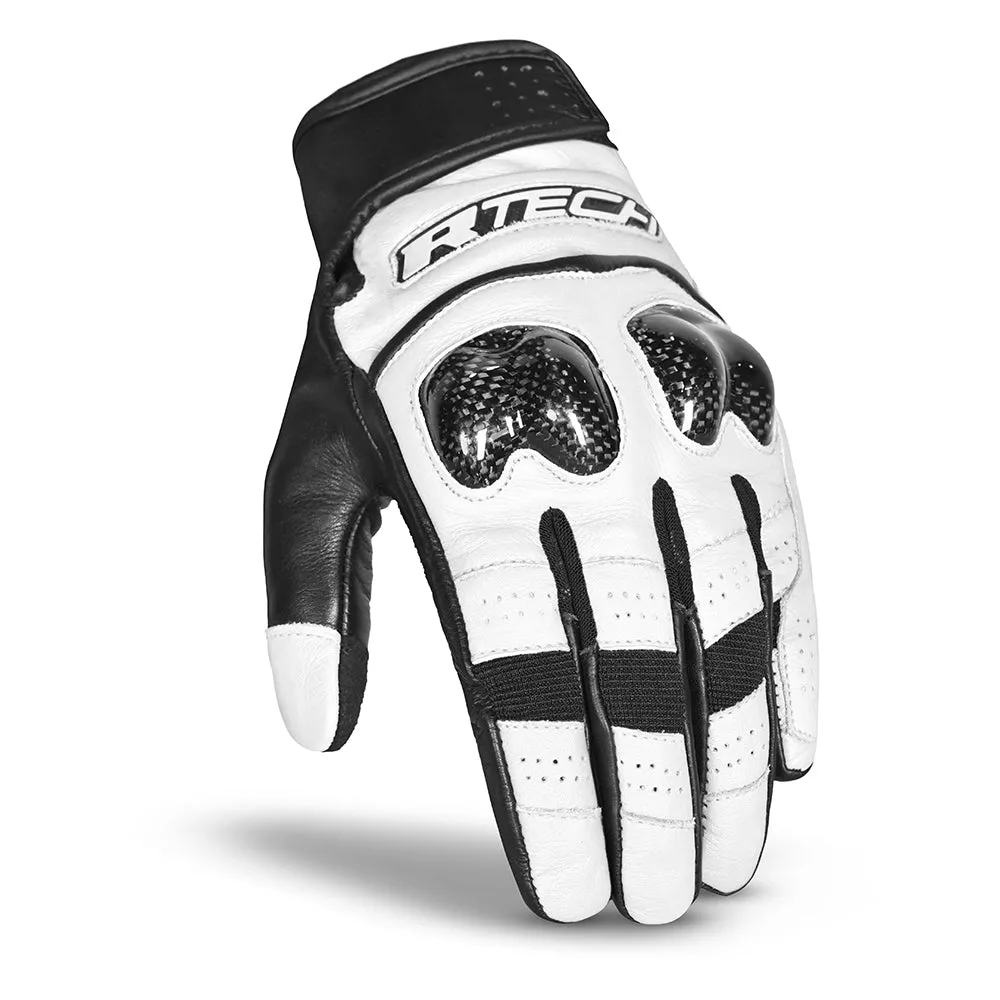 R-TECH Falcon Motorcycle Gloves Black White