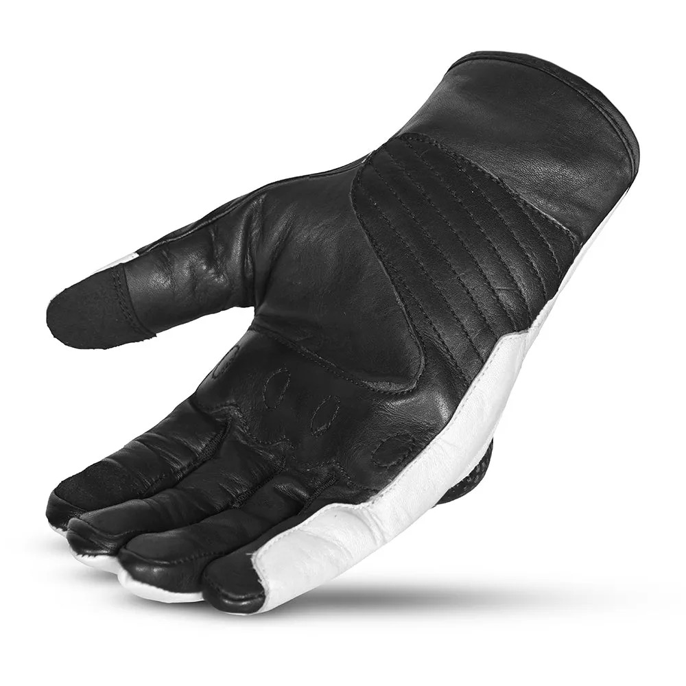 R-TECH Falcon Motorcycle Gloves Black White