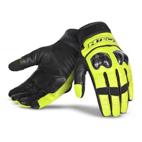 R-TECH Falcon Motorcycle Gloves Black Yellow Fluo