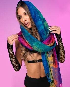 Rainbow Ombre Paisley Pashmina Scarf