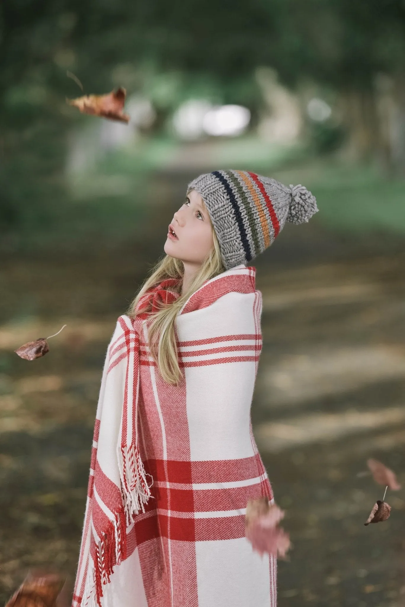 Rainbow Stripe Beanie Grey