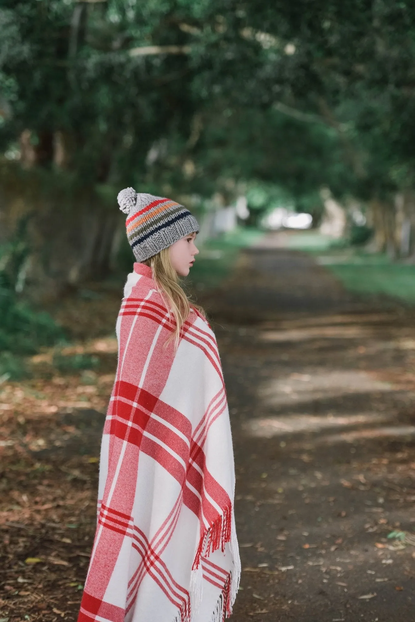 Rainbow Stripe Beanie Grey