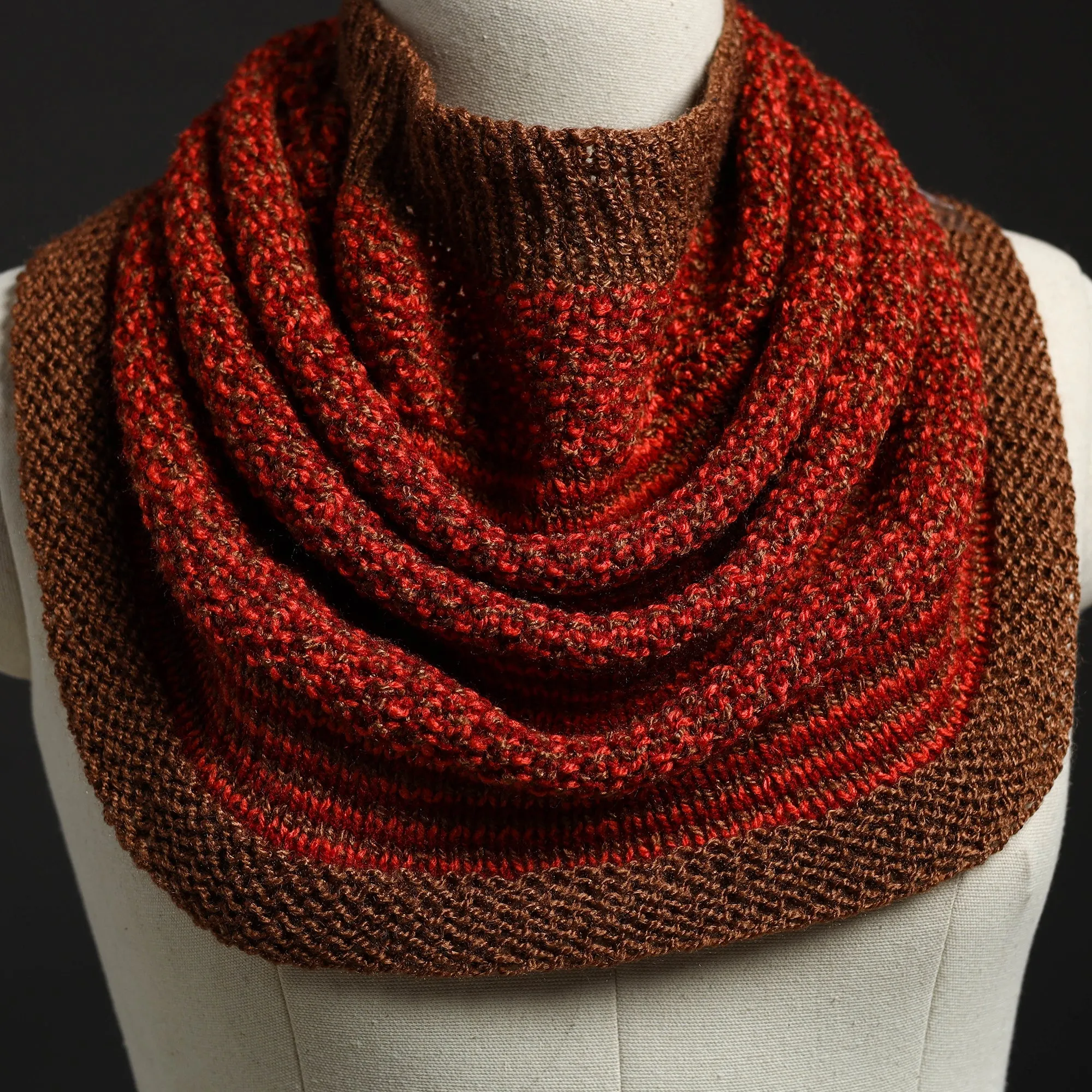 Red - Kumaun Hand Knitted Woolen Cowl 110