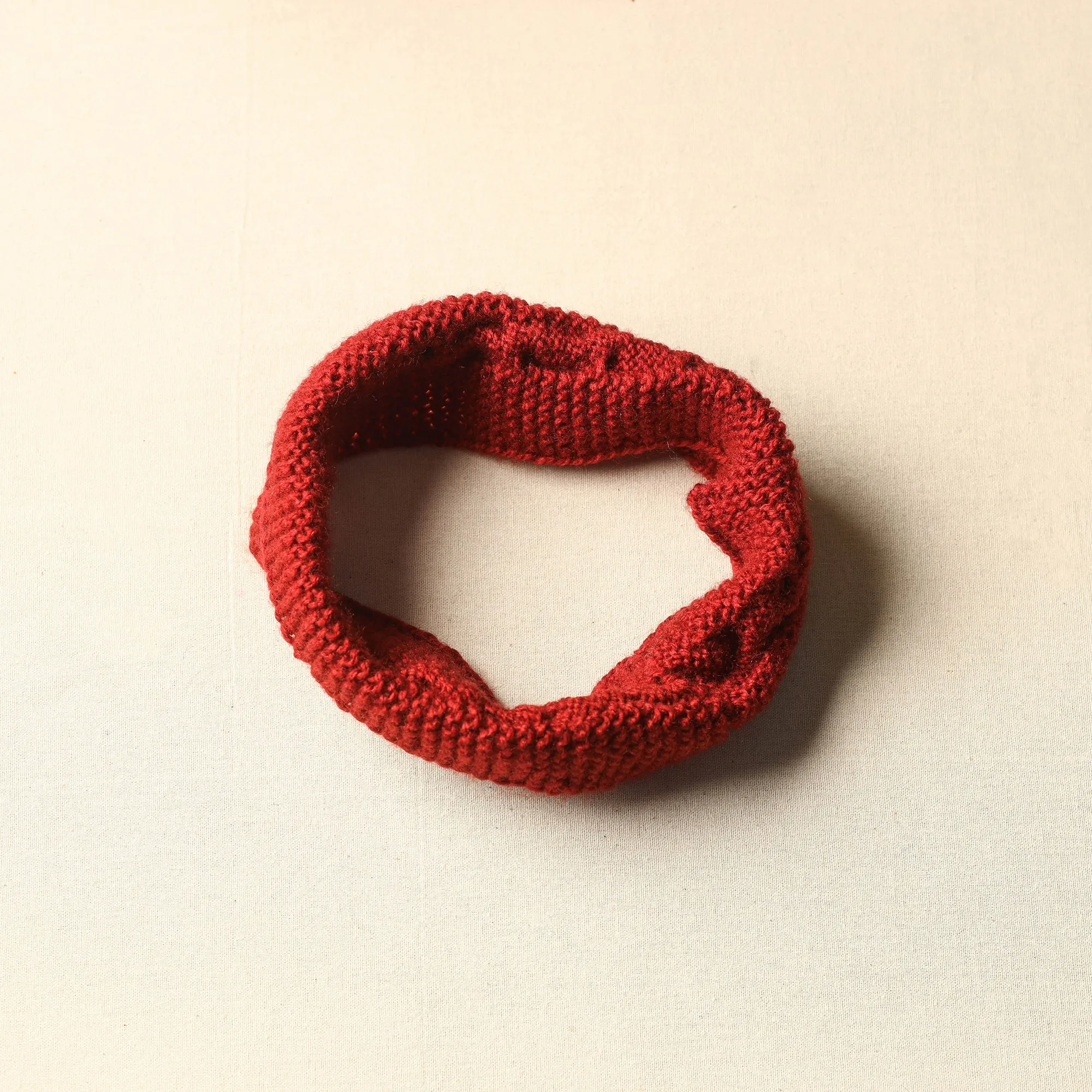 Red - Kumaun Hand Knitted Woolen Warm Headband 39