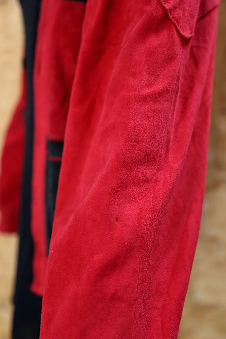 Red Suede Bomber Jacket