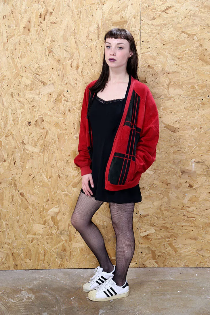 Red Suede Bomber Jacket