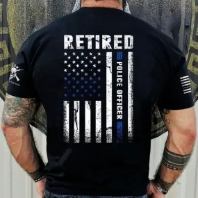 Retired Police Officer Patriotic American Flag Shirt | Patriotic Flag Shirt | Police Officer Gift for Retirement |